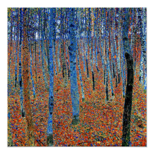 Poster Gustav Klimt, Beech Grove I, (Devant)