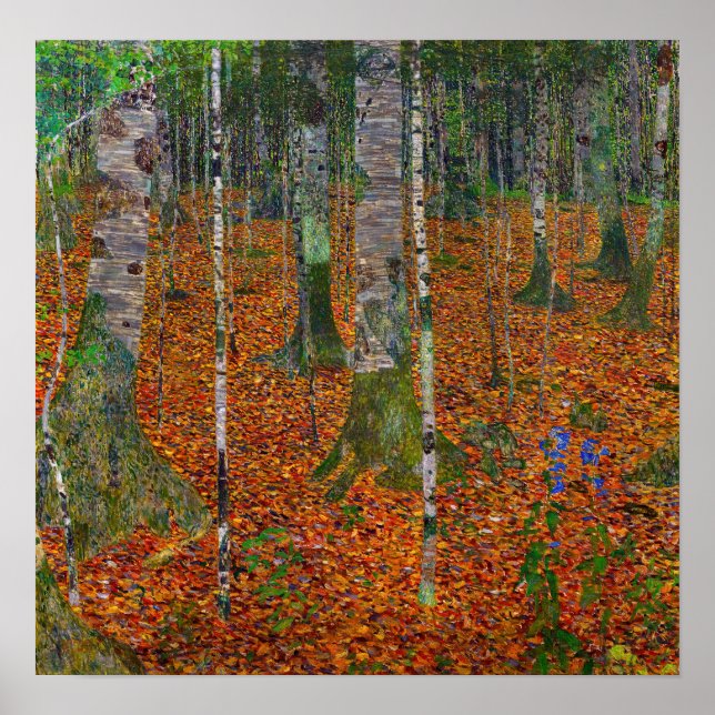 Poster Gustav Klimt - Bois de bouleau (Devant)
