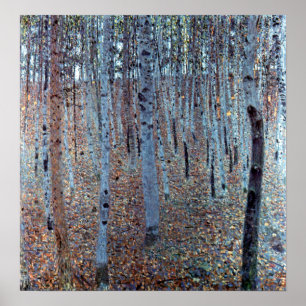 Poster Gustav Klimt Buchenwald Forêt de hêtre