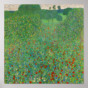 Poster Gustav Klimt - Champ de pavot