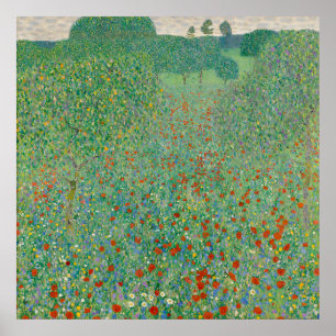 Poster Gustav Klimt - Champ de pavot