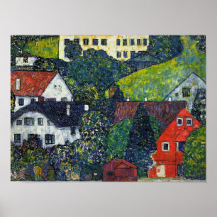 Poster Gustav Klimt - Houses At Unterach On The Attersee.