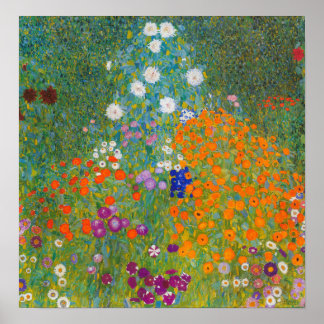 Poster Gustav Klimt - Jardin des fleurs