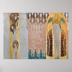 Poster Gustav Klimt - La Frise Beethoven, Détails