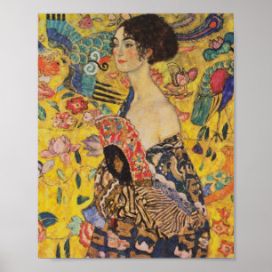 Poster Gustav Klimt - Lady With Fan
