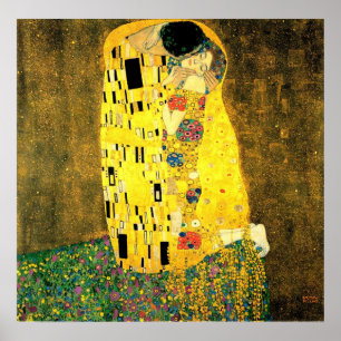 Poster Gustav Klimt - l'affiche de baiser