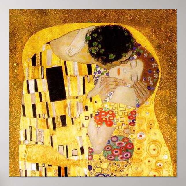 Poster Gustav Klimt Le Baiser (Devant)