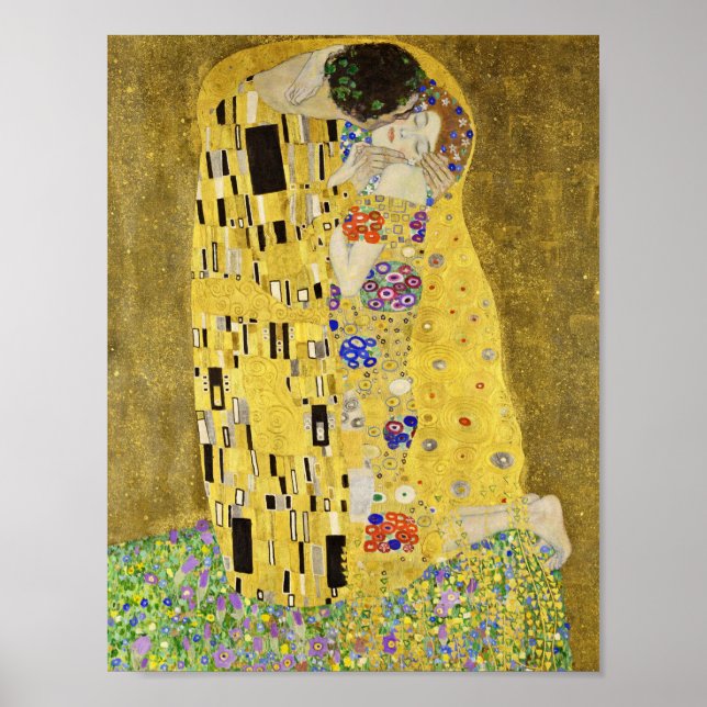 Poster Gustav Klimt - Le baiser (Devant)