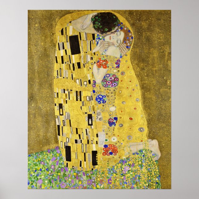 Poster Gustav Klimt - Le baiser (Devant)