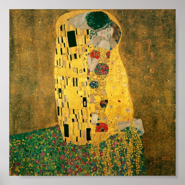 Poster Gustav Klimt - Le Kiss (El Beso, Le Baiser) (Devant)