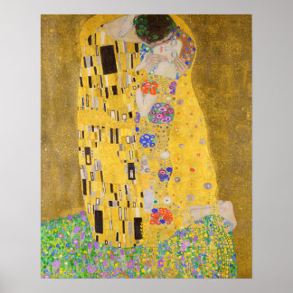 Poster Gustav Klimt Le Zoom Vertical Kiss