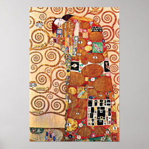 Poster Gustav Klimt - L'Embrace - Peinture d'Art