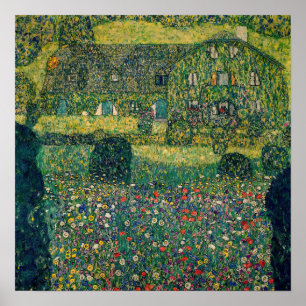 Poster Gustav Klimt - Maison de campagne de l'Attersee