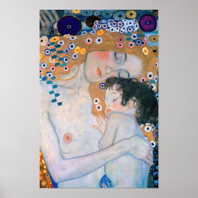 Poster Gustav Klimt - Mère et Enfant (Devant)