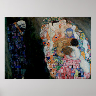 Poster Gustav Klimt - Mort et vie