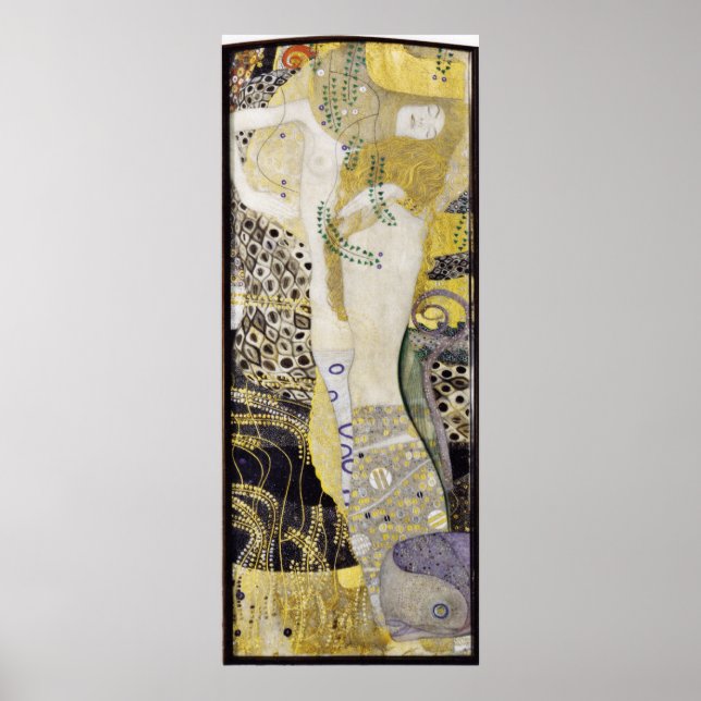 Poster Gustav Klimt - Petites amies des serpents d'eau (Devant)