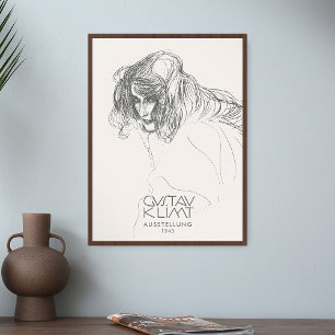 Poster Gustav Klimt Profil de la femme de tête Beethoven