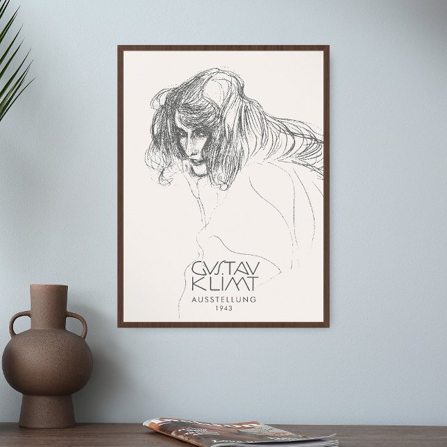 Poster Gustav Klimt Profil de la femme de tête Beethoven  (Créateur téléchargé)