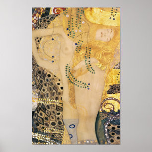 Poster Gustav Klimt - Serpents d'eau I
