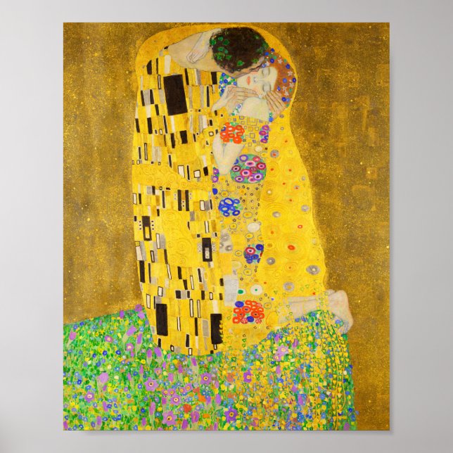 Poster Gustav Klimt The Kiss Fine Art (Devant)