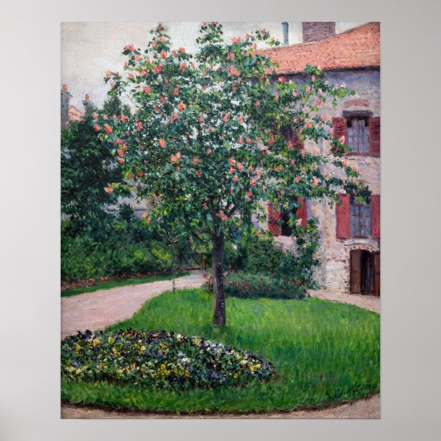 Poster Gustave Caillebotte - Arbres en fleurs (Devant)