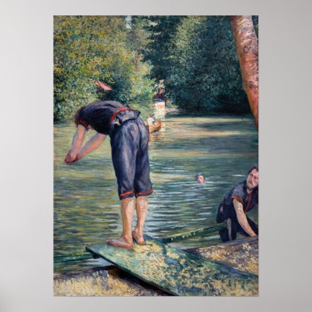 Poster Gustave Caillebotte - Bathers, Banque des Yerres (Devant)