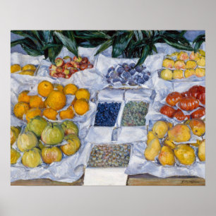 Poster Gustave Caillebotte - Fruits disposés sur un prése
