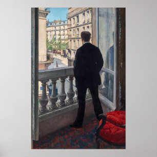 Poster Gustave Caillebotte - Homme à la fenêtre