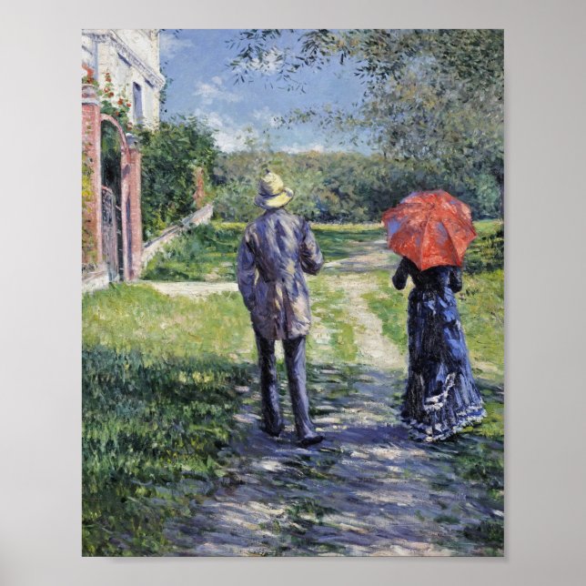Poster Gustave Caillebotte - Le chemin vers le haut (Devant)