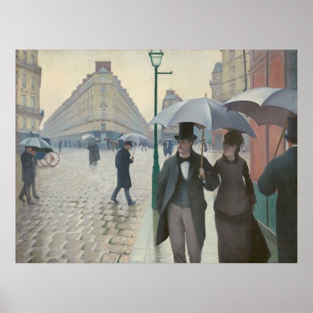 Poster Gustave Caillebotte - Paris Street ; Rainy Day (Devant)