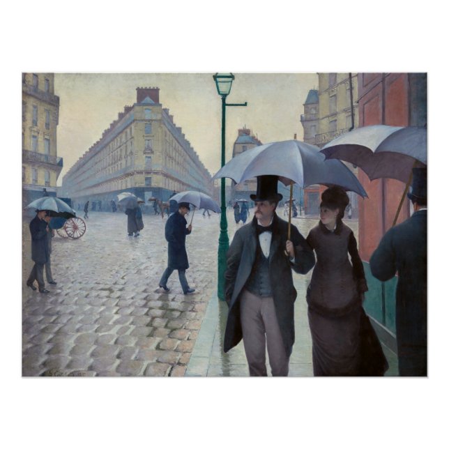 Poster Gustave Caillebotte - Paris Street ; Rainy Day (Devant)