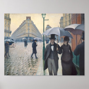 Poster Gustave Caillebotte - Paris, un jour de pluie
