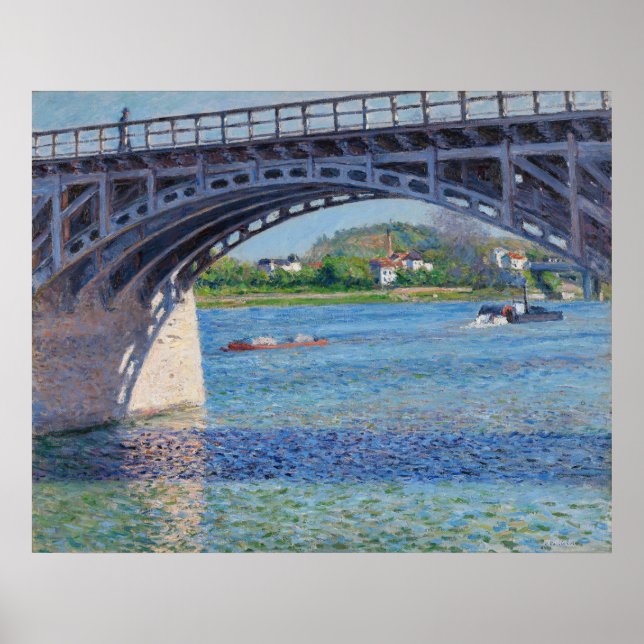 Poster Gustave Caillebotte - Pont à Argenteuil & Seine (Devant)