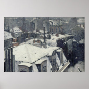 Poster Gustave Caillebotte - Rooftops in the Snow