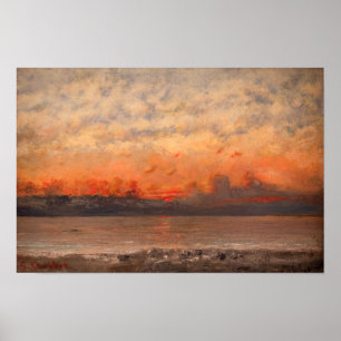 Poster Gustave Courbet - Coucher de soleil