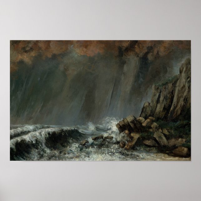Poster Gustave Courbet - Marine : le pourtour (Devant)