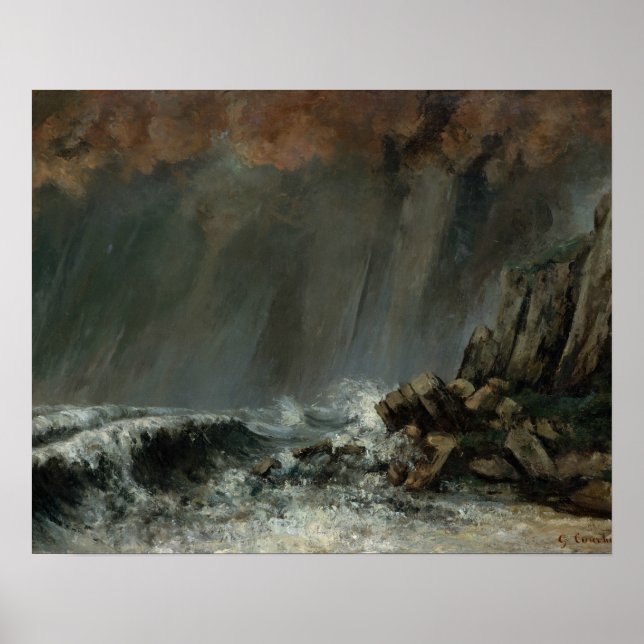 Poster Gustave Courbet - Marine : le pourtour (Devant)