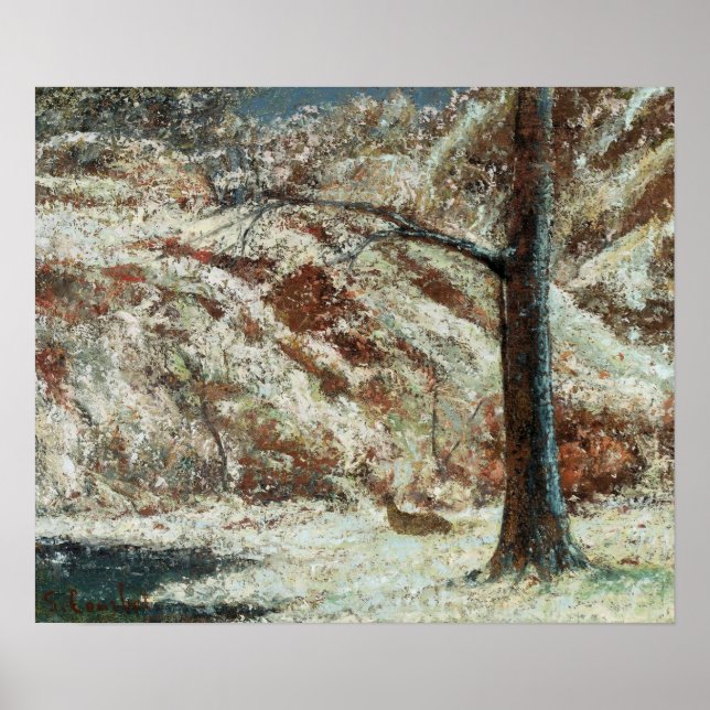 Poster Gustave Courbet - Paysage hivernal (Devant)