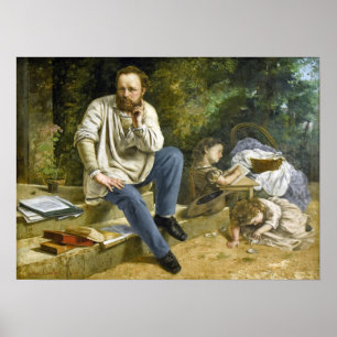 Poster Gustave Courbet  - Pierre Proudhon & Children