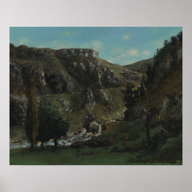 Poster Gustave Courbet - Vallée de Laloue (Devant)