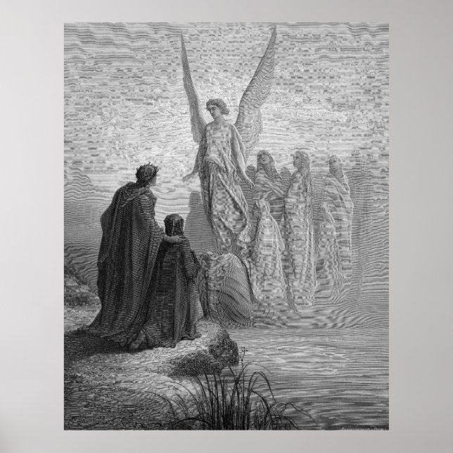 Poster Gustave Dore Engraving Dante Purgatory Illustratio (Devant)