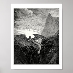 Poster Gustave Dore : Maintenant, la nuit, son cours a co