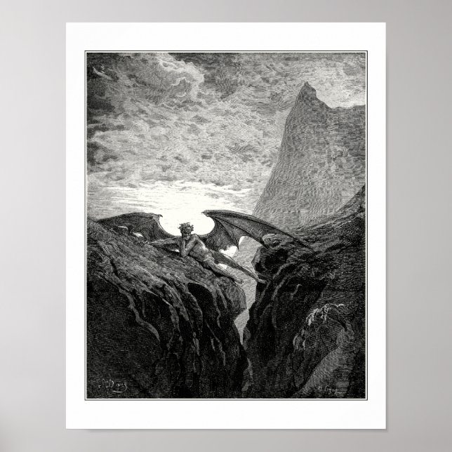 Poster Gustave Dore : Maintenant, la nuit, son cours a co (Devant)
