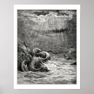 Poster Gustave Dore : reptile avec frai abondant