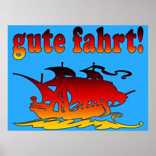 Poster Gute Fahrt Bon voyage en Allemagne Vacances Voyage (Devant)