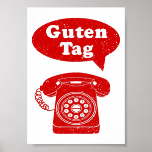 Poster Guten tag Allemand Retro Téléphone