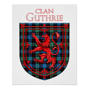 Poster Guthrie Tartan Scottish Plaid Lion Rampant