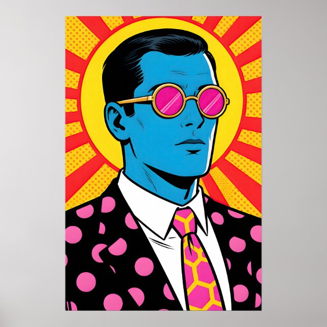 Poster Guy with Pink Shades Pop Art (Devant)