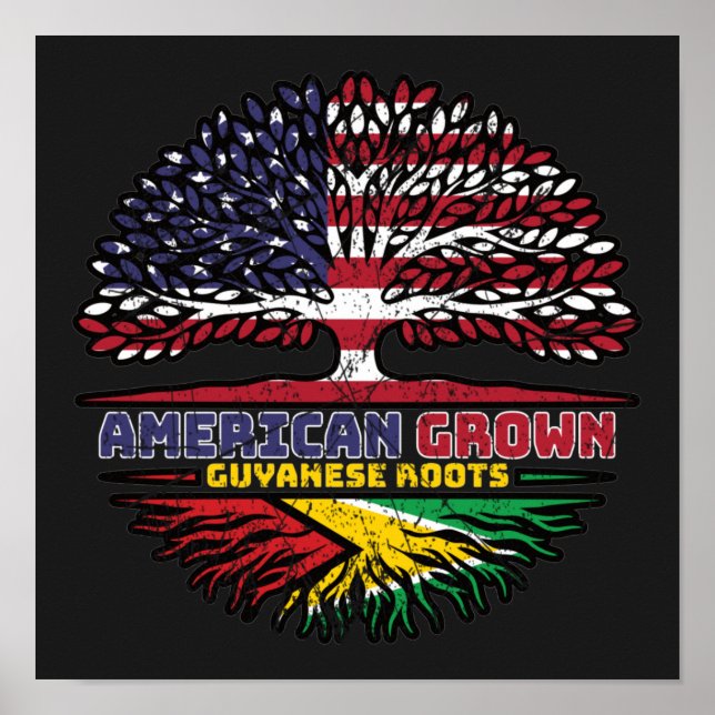Poster Guyane Guyane États-Unis États-Unis Arbre (Devant)
