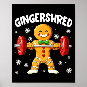 Poster Gym de Noël Gingerbread Gingershred Entraînement d